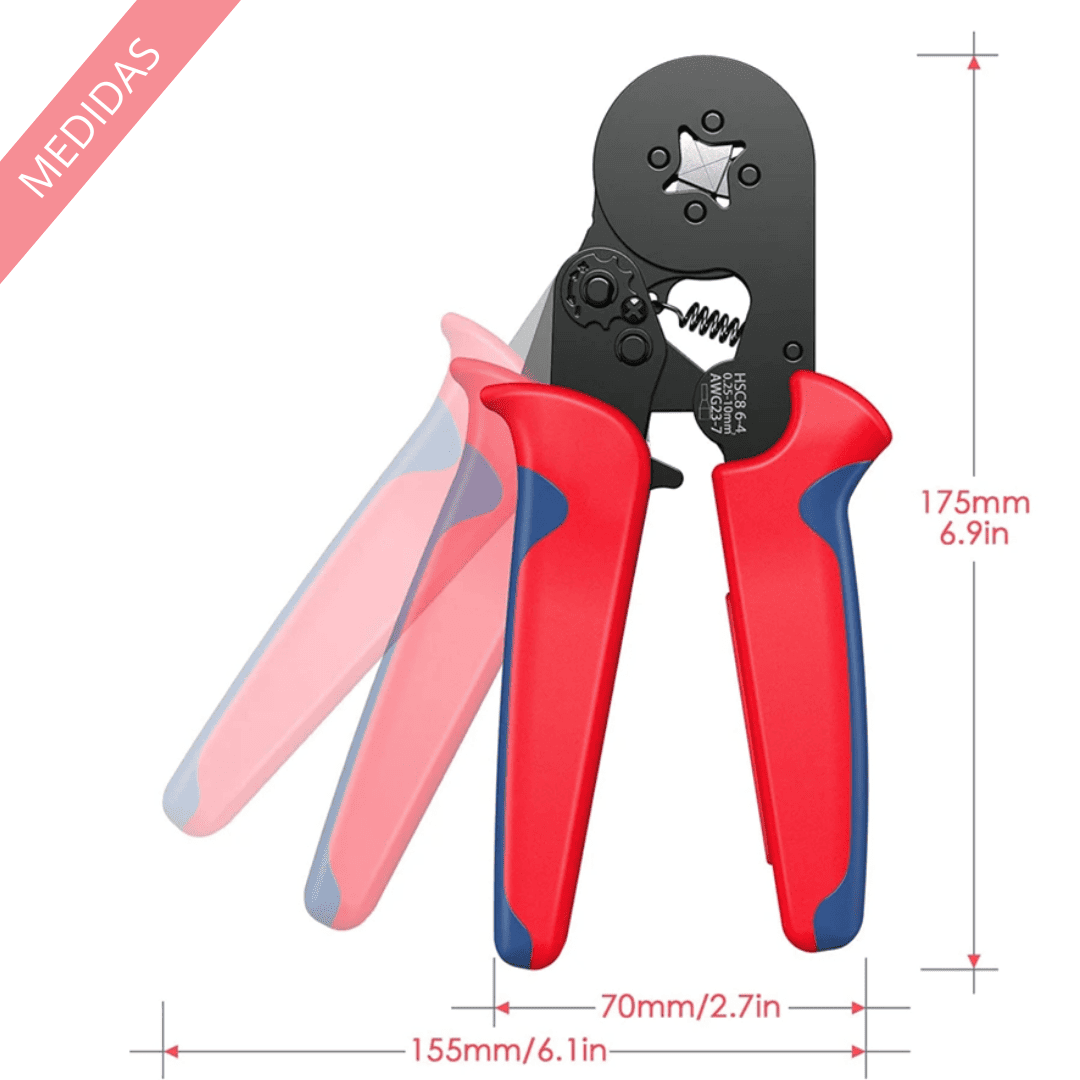 PRENSA PARA TERMINAL TUBULAR AWG23-7 - Con 1200 Terminales - COD:100420