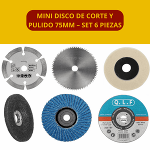MINI DISCO DE 75MM O 3 ” – SET 6 PCS - COD:100353