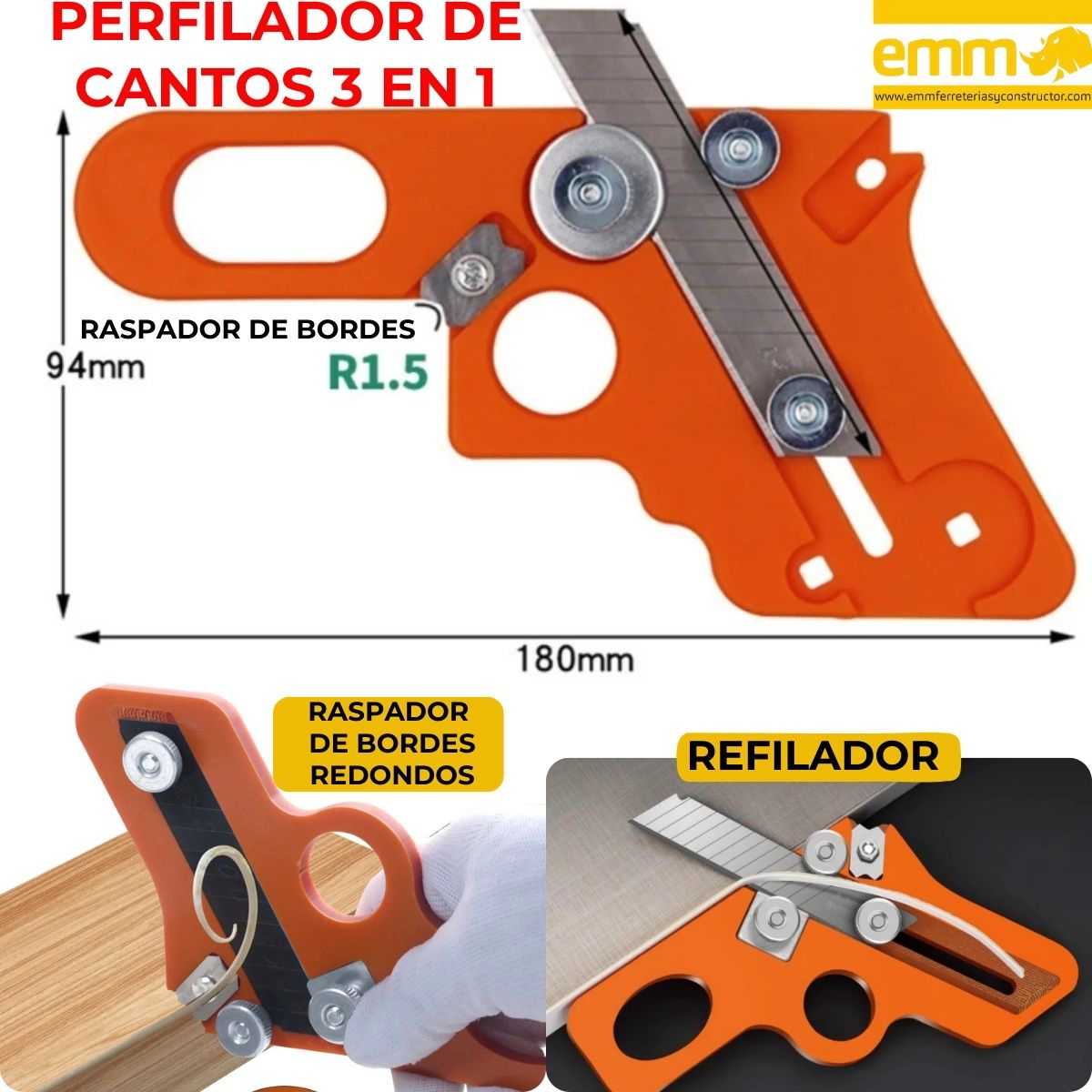 PERFILADOR DE CANTOS 3 EN 1 - (COD:100364 - 100165 - 100434)