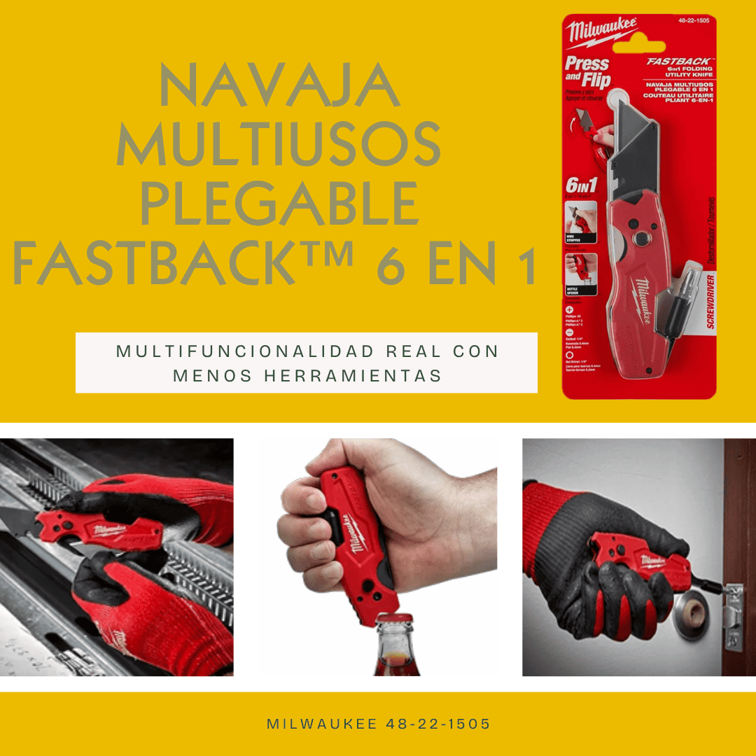 MILWAUKKE CUTTER CUCHILLA METÁLICO & MILWAUKEE NAVAJA MULTIUSOS 6 EN 1 - (COD:100168 - 100359)