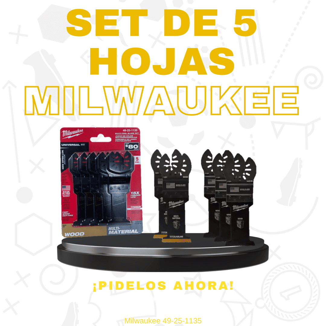 MILWAUKEE SET 5 SIERRAS PARA OSCILANTES( 49-25-1135) - COD:100571