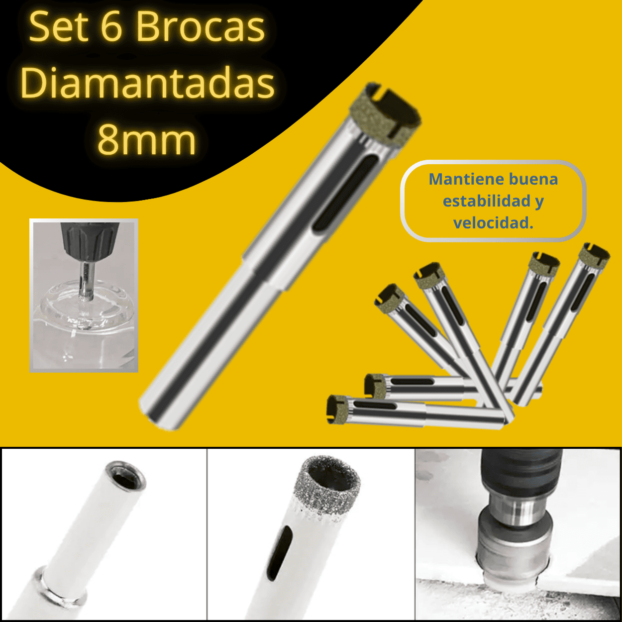 BROCA DIAMANTADAS 8MM - COD:100506