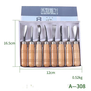 SET 8 GUBIAS PRO ACERADOS PARA TALLADOS - COD:100290