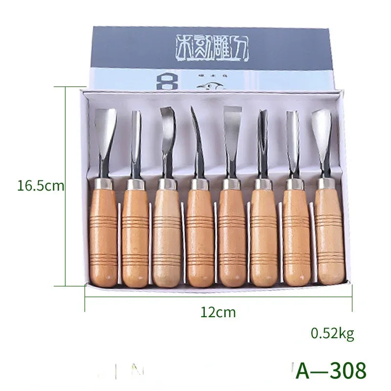 SET 8 GUBIAS PRO ACERADOS PARA TALLADOS - COD:100290