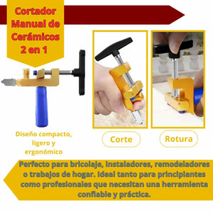 CORTADOR MANUAL DE CERAMICOS 2 EN 1 - (COD:100155 - COD:100156)