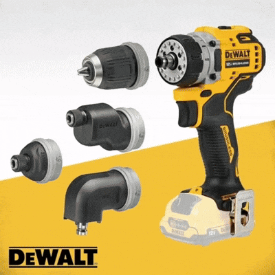 Kit de taladro/atornillador Multicabezal 5 en 1 DeWALT DCD703F1 - COD:100632