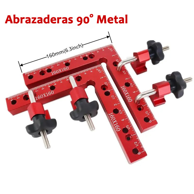 2 ABRAZADERAS ANGULO RECTO 6" ALUMINIO - COD:100004