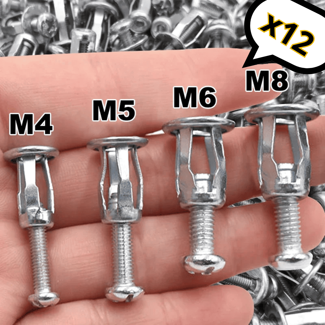 100 TUERCA Y TORNILLO EXPANSIVO DE 25MM M4, M5, M6 y M8 - (COD:100321 - 100323 - 100325 - 100327)