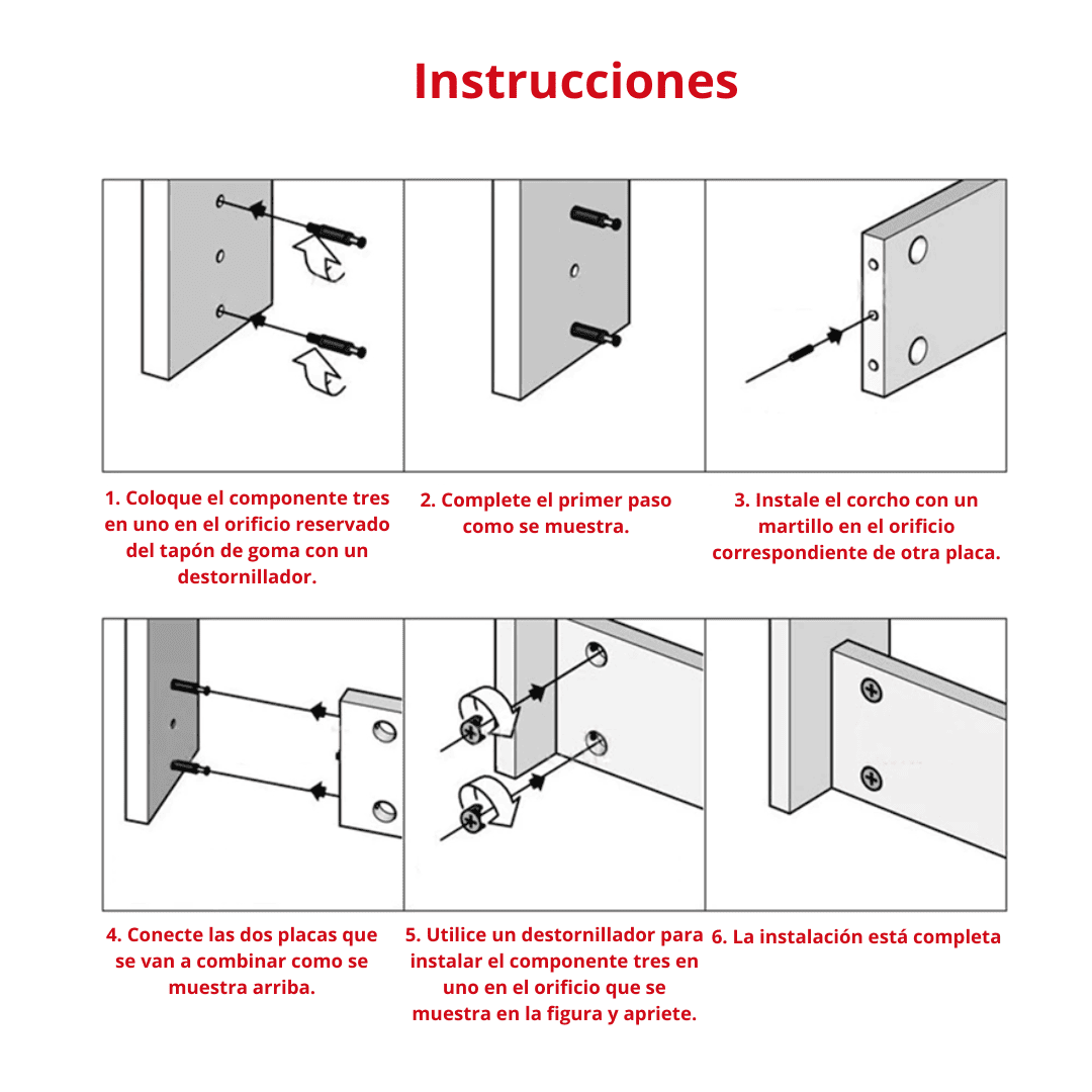 SET 3 PCS TORNILLOS SISTEMA  MINIFIX - COD:100558
