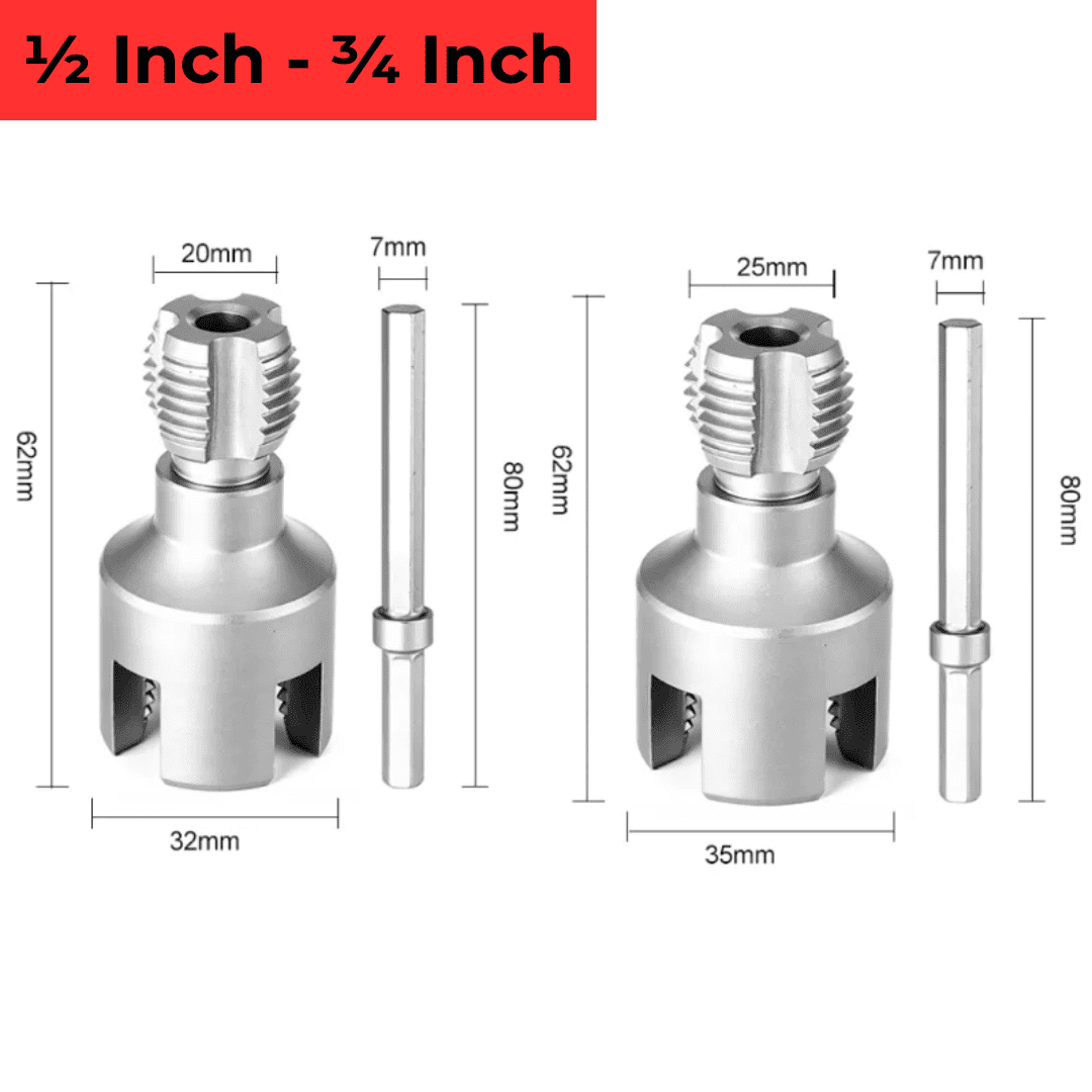 TARRAJA 1/2 & 3/4 PARA TUBO PVC - (COD:100619 - 100620)