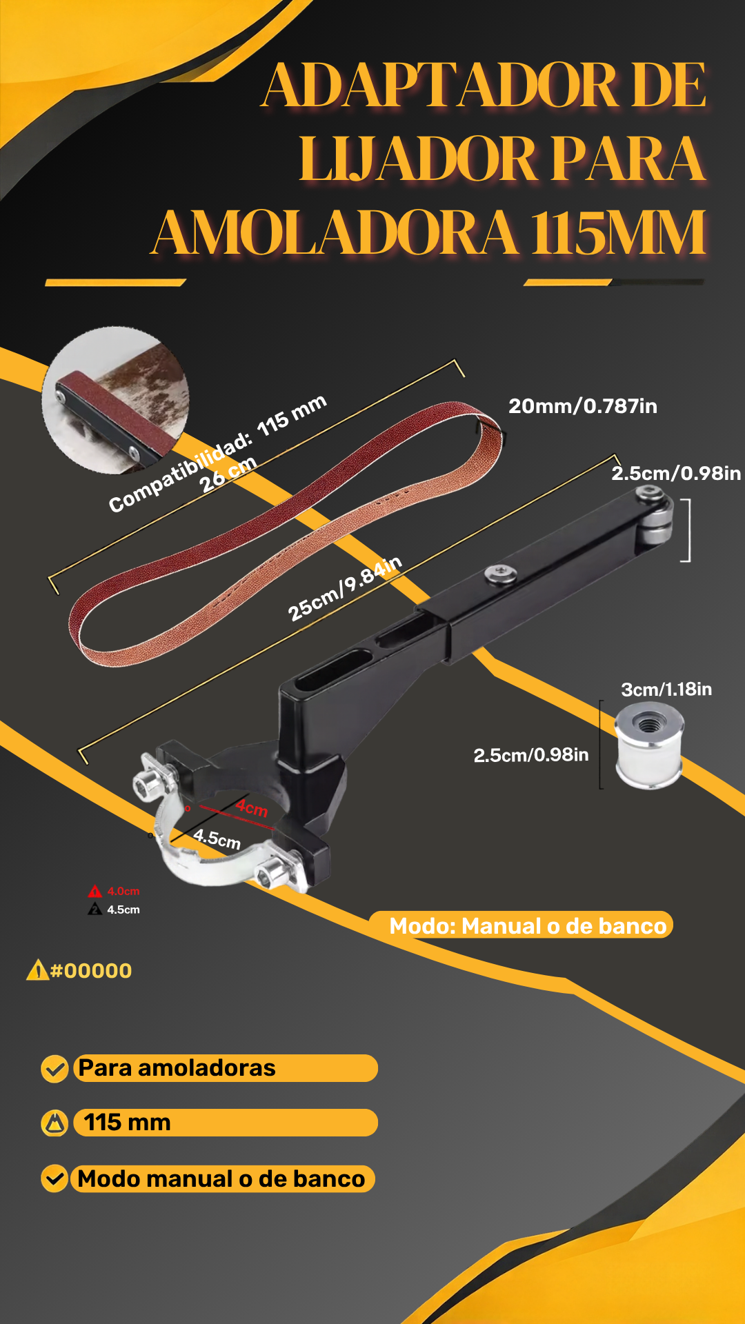 ADAPTADOR DE LIJADOR PARA AMOLADORA 115MM - 101037