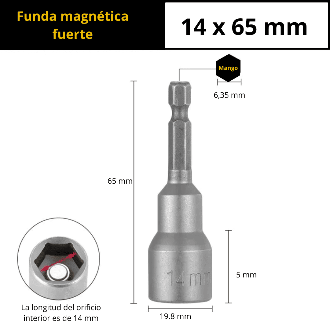 DADO MAGNETICO CON INGRESO ¼ “ - (COD:100174 - 100169 - 100170 - 100171 - 100172 - 100173)