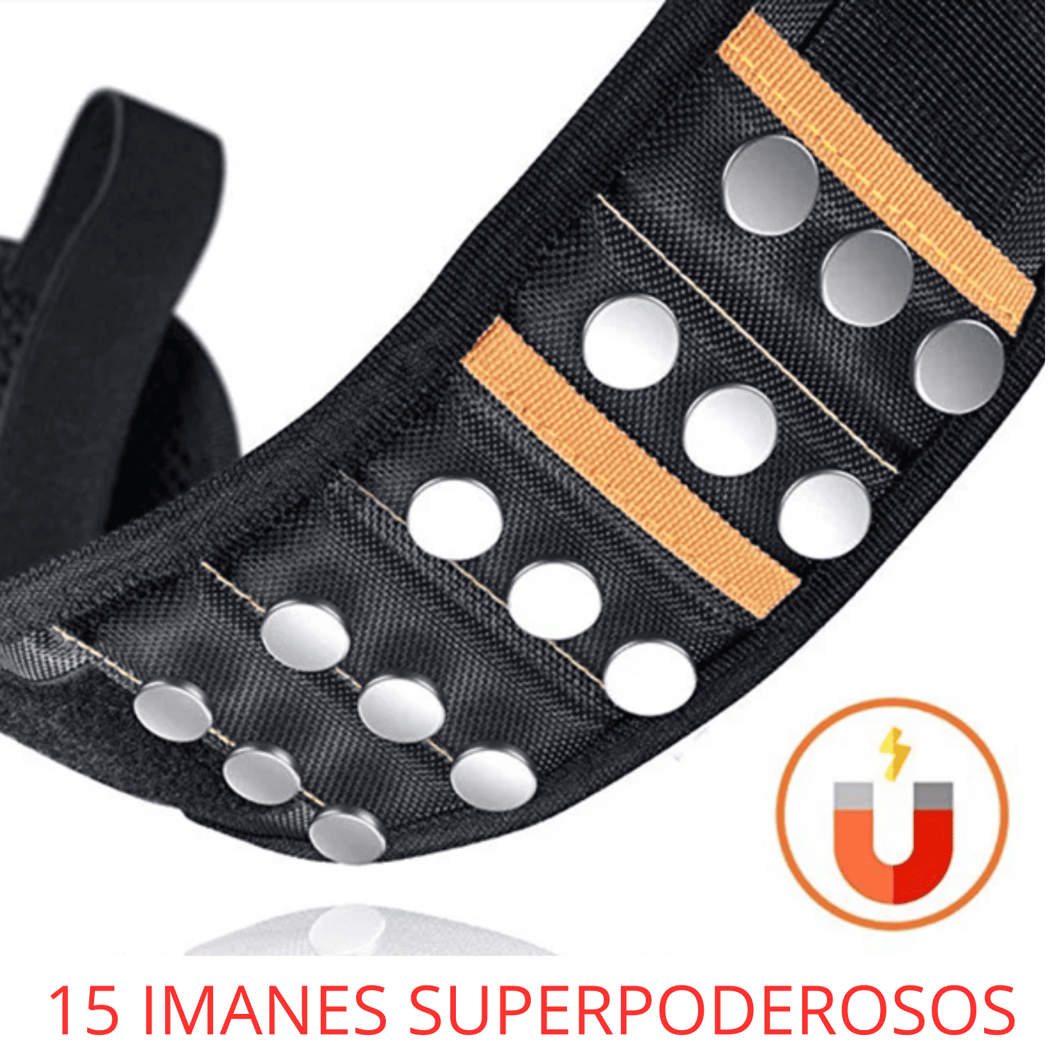 PULSERA MAGNÉTICA PRO  DE 15 IMANES Y BOLSILLO EXTRA - COD:100422