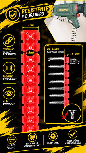 TIRA REUTILIZABLE PARA ATORNILLADOR DE DRYWALL ROJO - 100697