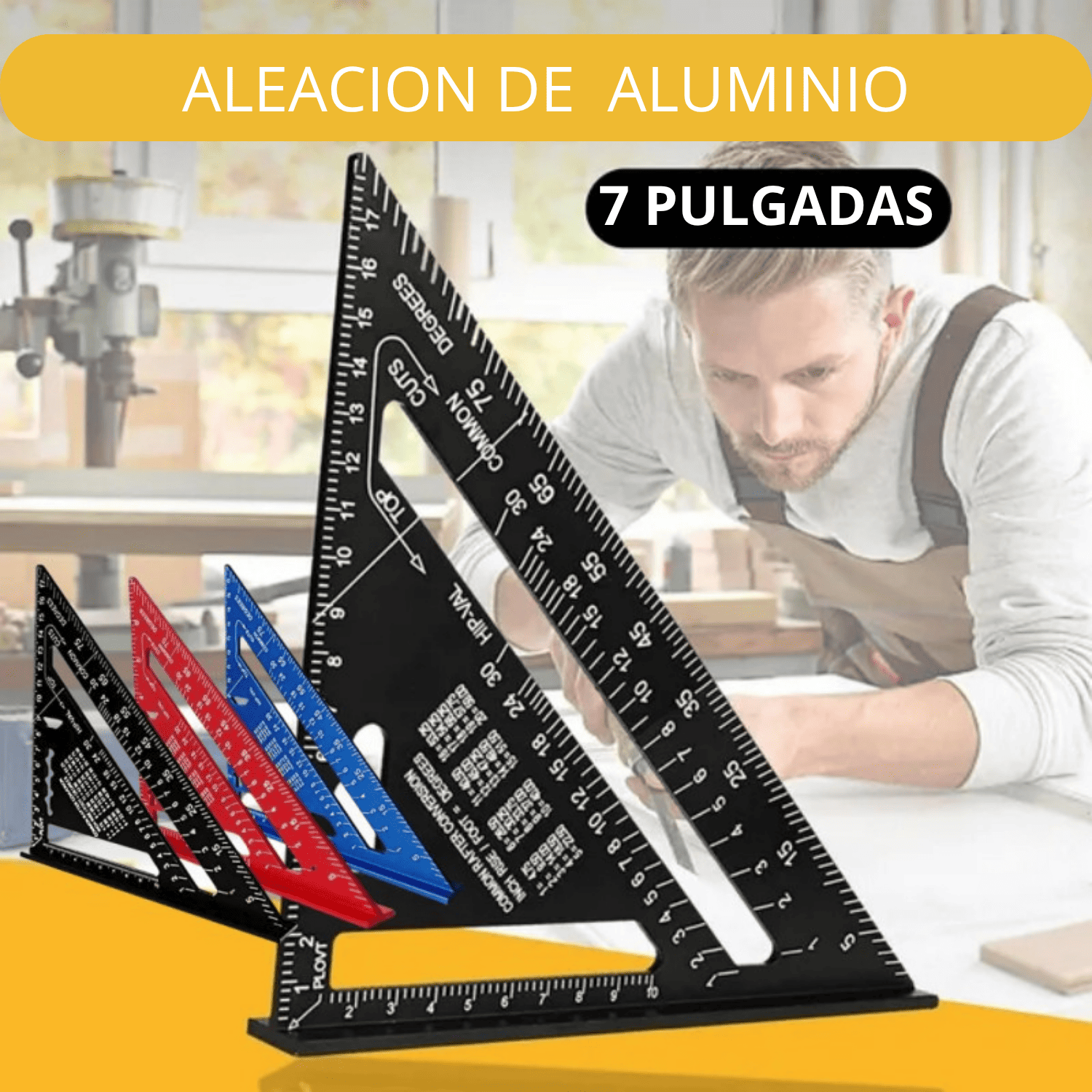 Escuadra Rápida de 7" Aluminio PRO - (COD:100222 - 100226)