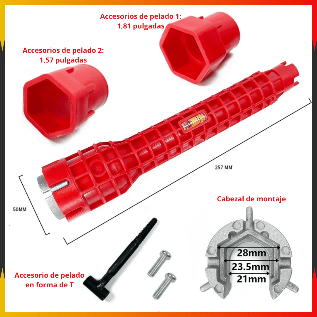 LLAVE PARA GASFITERIA 8 EN 1 - COD:100337