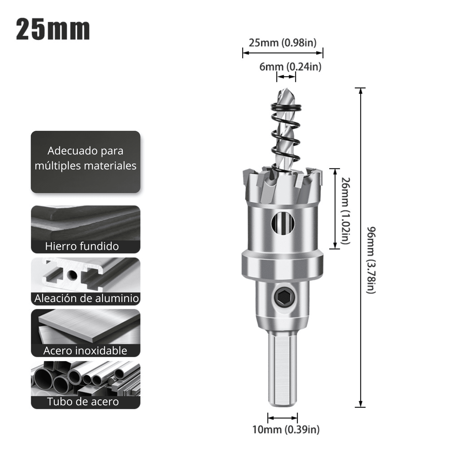 BROCA COPA CARBURADA PRO 25MM, 35MM, 55MM – (COD:100086 - 100087 - 100088)