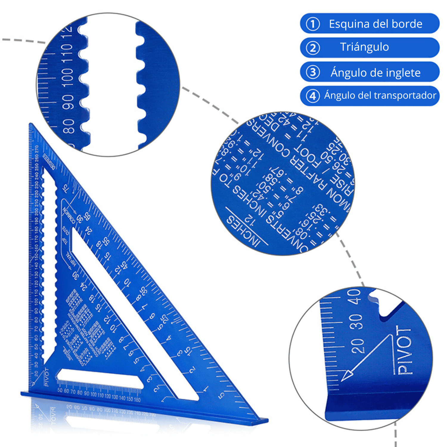 ESCUADRA RÁPIDA DE 12“ De Aluminio Alto Relieve - COD:100216 - 100215