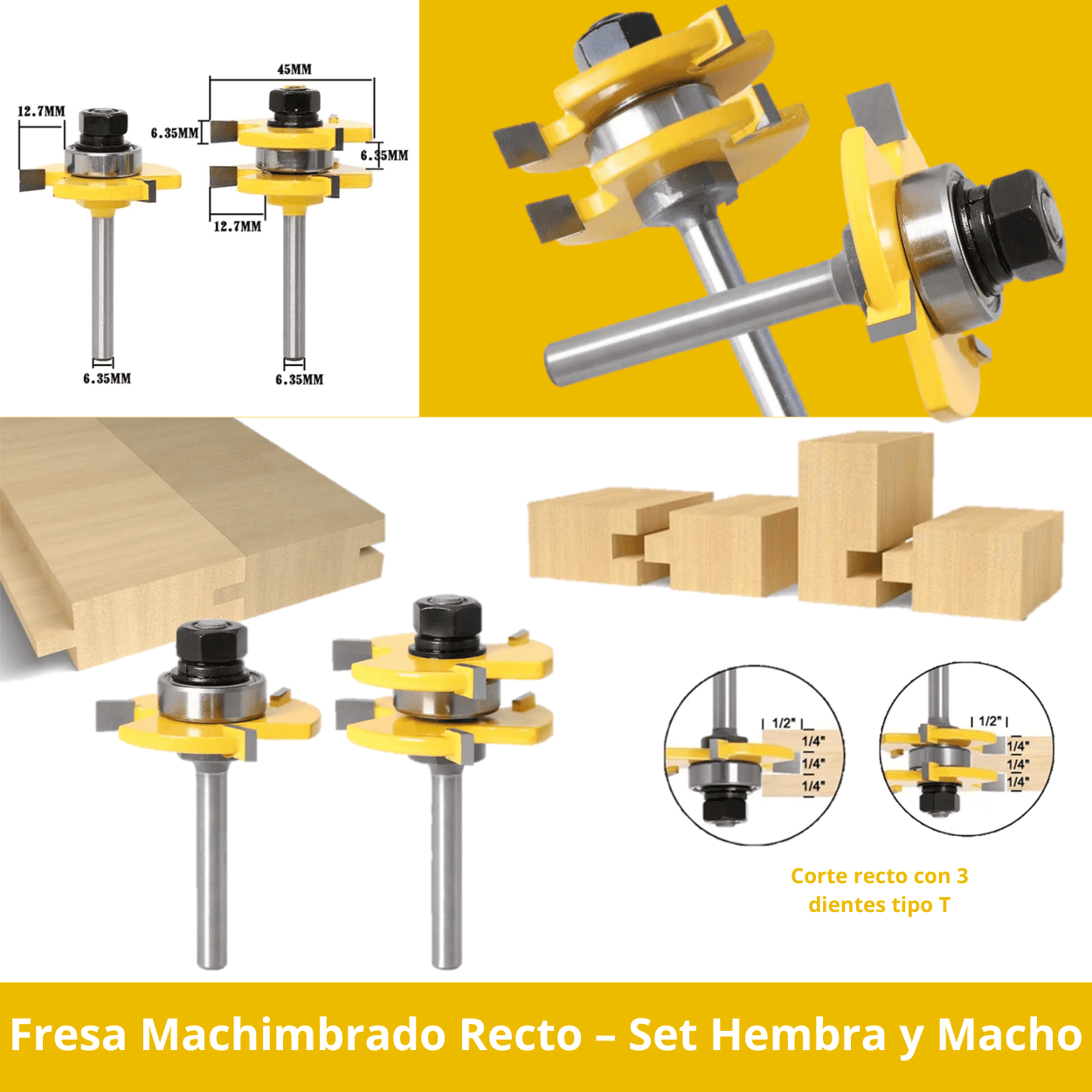 FRESA MACHIMBRADO RECTO VAST 1/4 - COD:100275