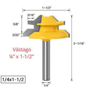 FRESA ¼ X 1-3/8 ENSAMBLE DE 45° & FRESA ¼ X 1-1/2  ENSAMBLE DE 45° - COD:100280 - 100279