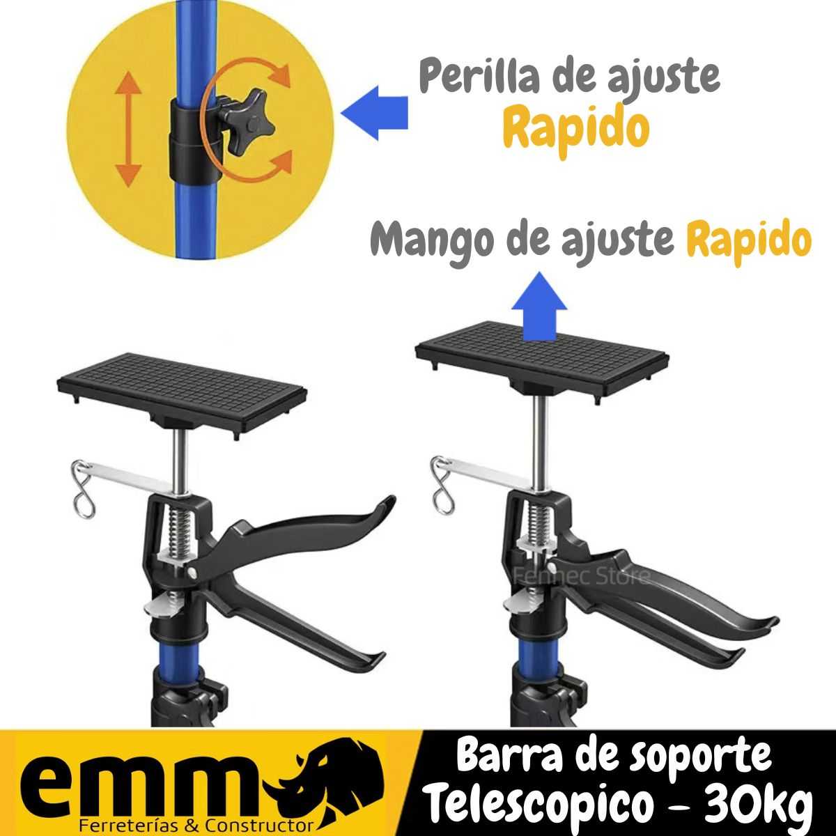 Barra de soporte telescópica PRO - 60 kg - COD:100060