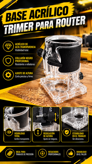 BASE ACRÍLICO TRIMER PARA ROUTER - 101041
