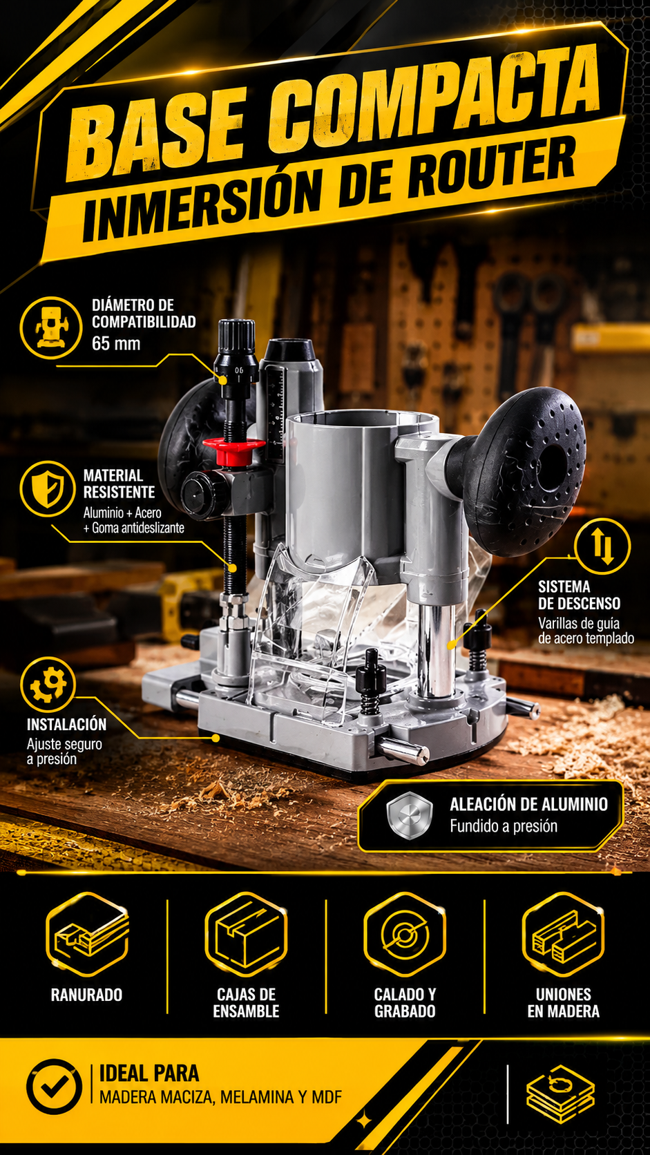 BASE COMPACTA Inmersión de Router - 101040