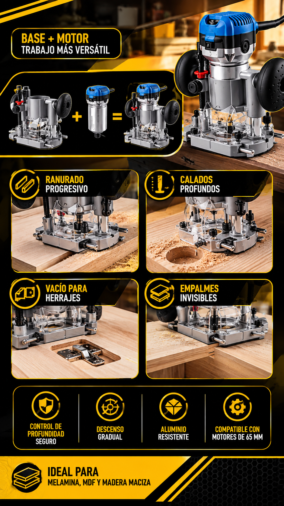 BASE COMPACTA Inmersión de Router - 101040