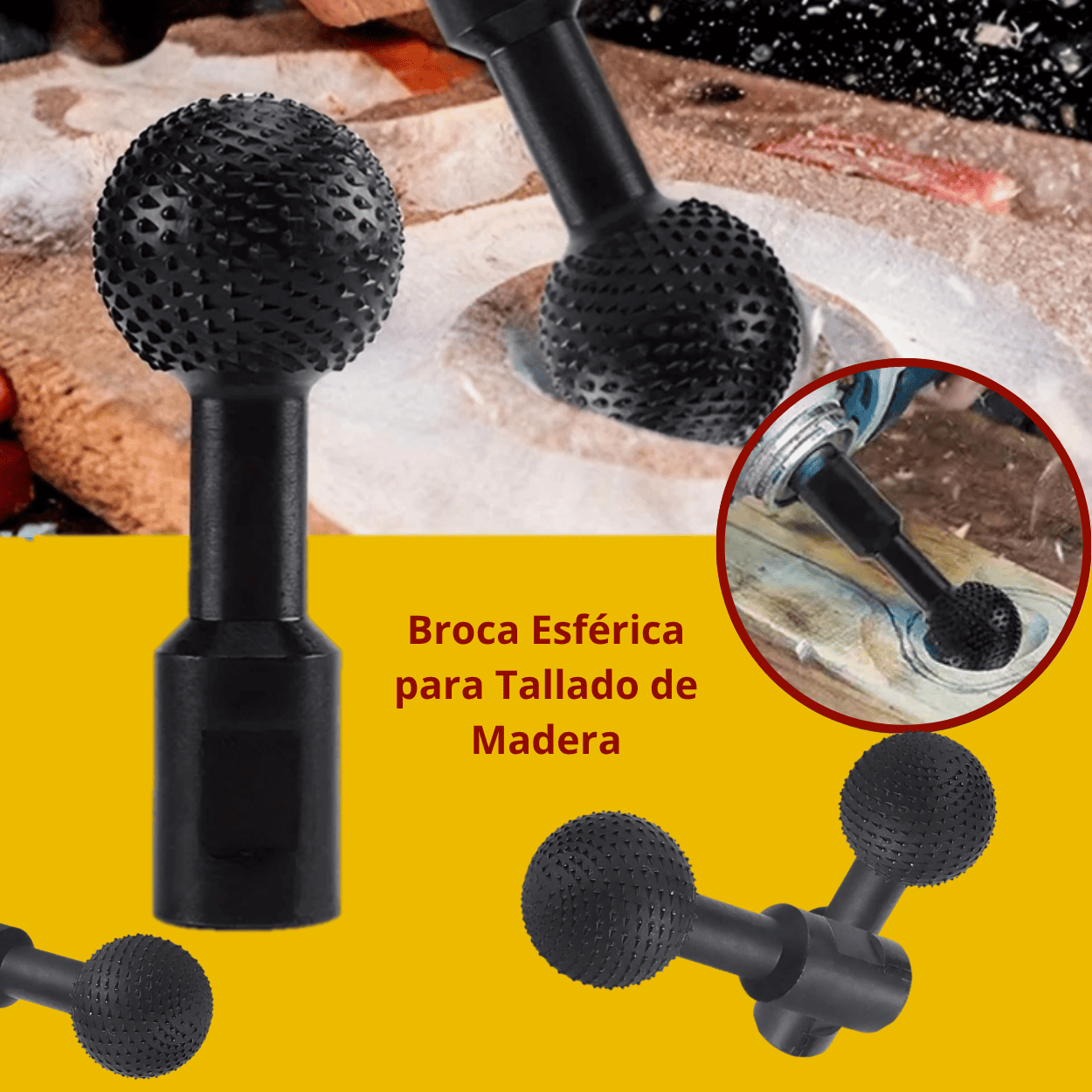 BROCA ESFERICA – TALLADO DE MADERA DE 40 mm con Entrada M14 - COD:100108