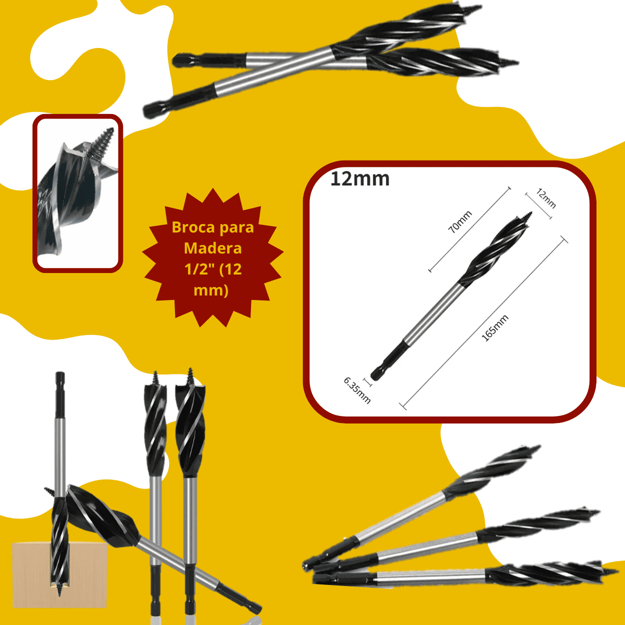 Broca para madera de 1/2 (12 mm) – COD:100115