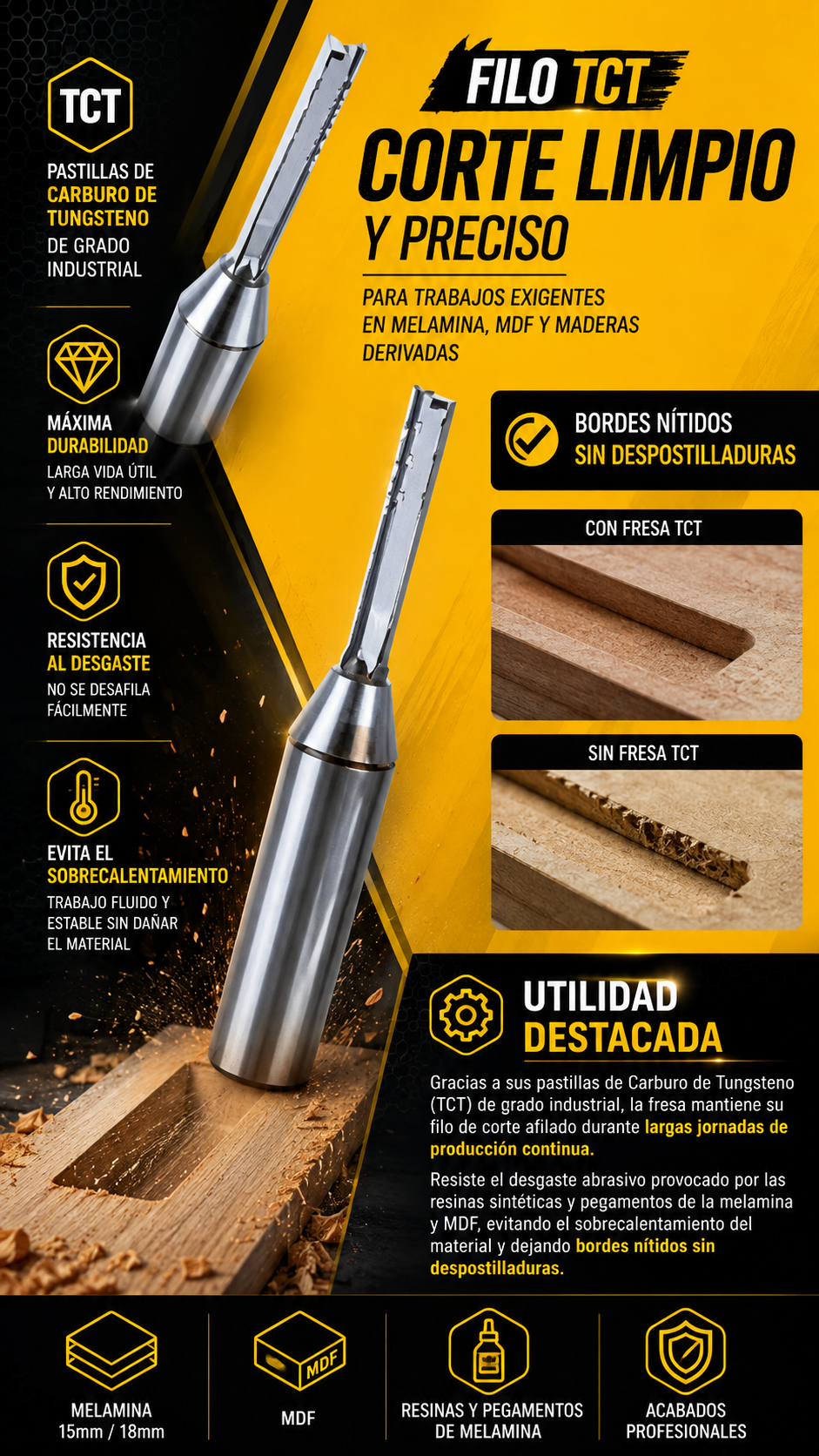 FRESA TRIPLE FILO TCT Vást ½ - COD:101030