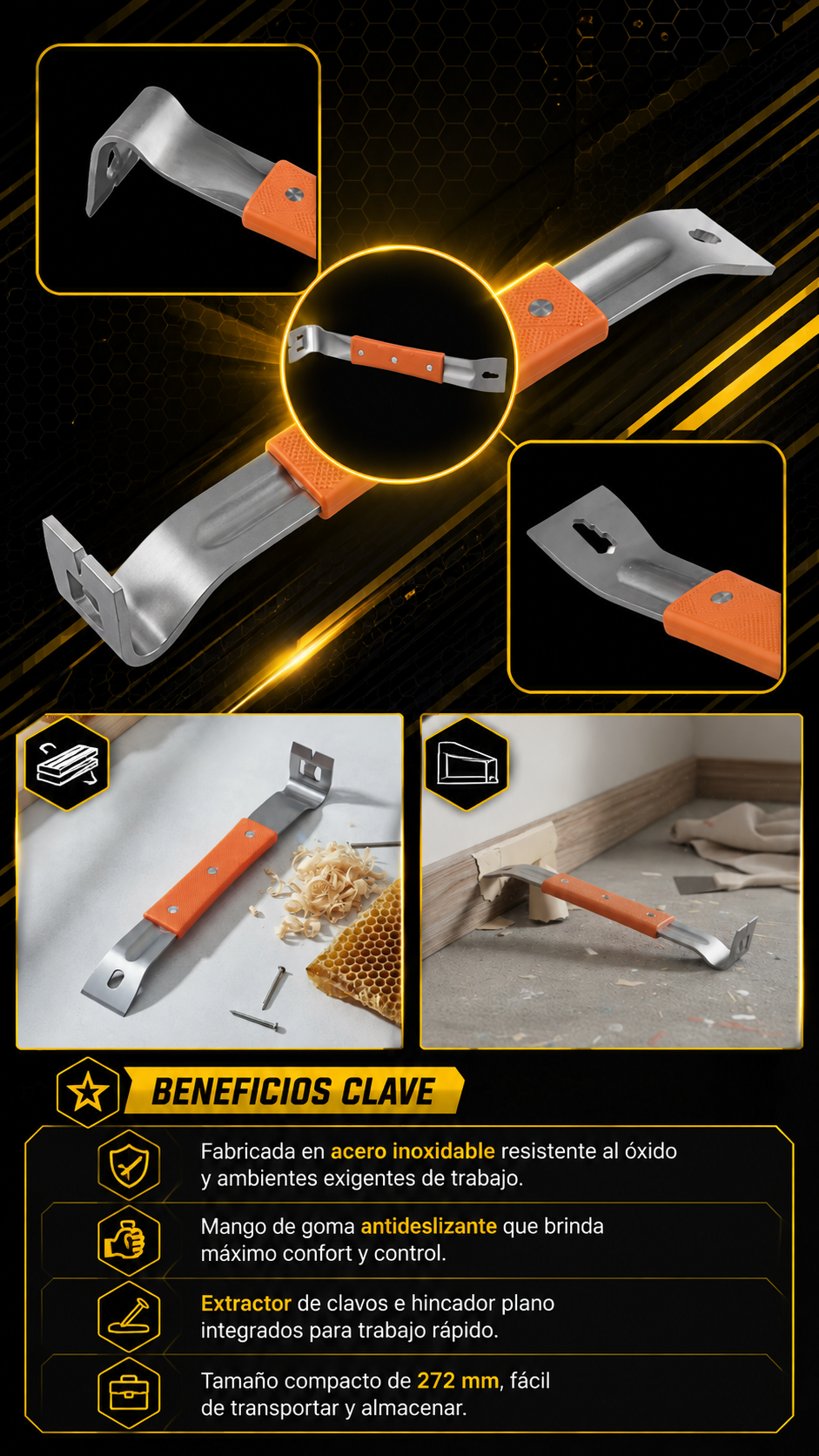 PALANCA MULTIFUNCIONAL ACERO - COD:101023