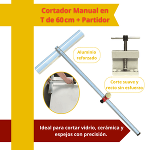 CORTADOR MANUAL EN T DE 60CM + PARTIDOR  - COD:100157