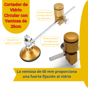 CORTADOR DE VIDRIO  FORMA CIRCULAR 25CM - COD:100154