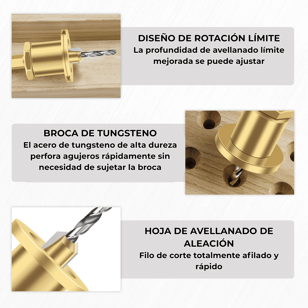 Broca Avellanadora con Tope Oro – COD:100612 - COD:100613