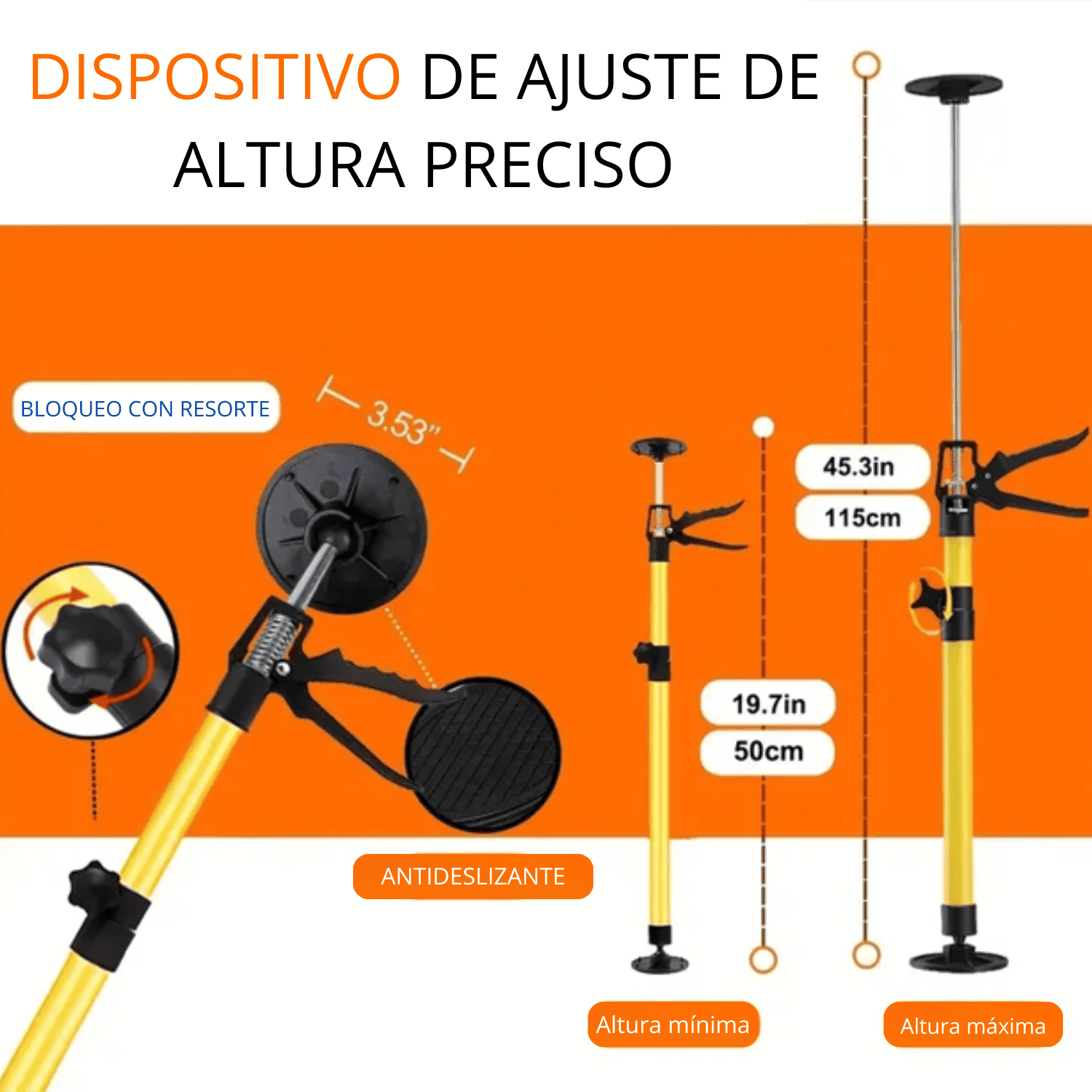 BARRA DE SOPORTE TELESCOPICO – 40KG - COD:100061