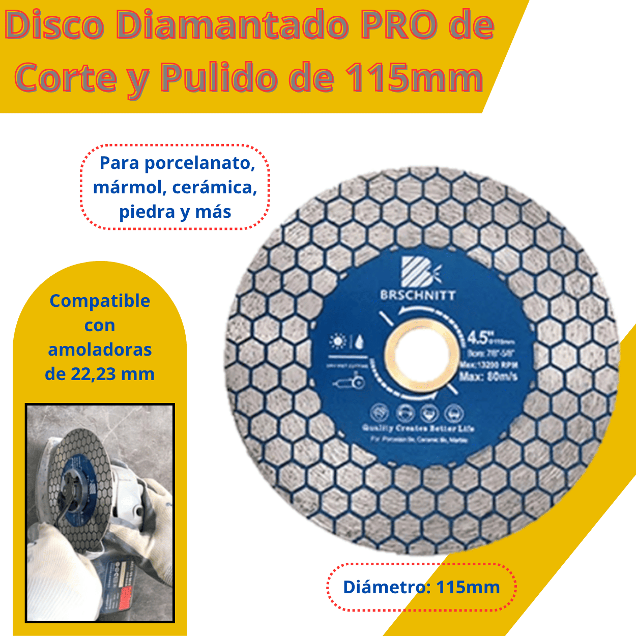 DISCO DIAMANTADO PRO 115MM - COD:100189