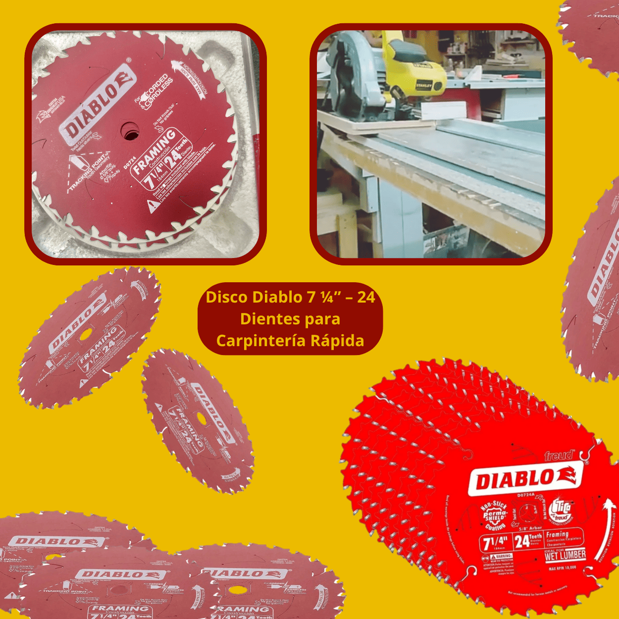 DIABLO DISCO  DE 7 ¼ Y EJE 5/8 24 Dientes - COD:100186
