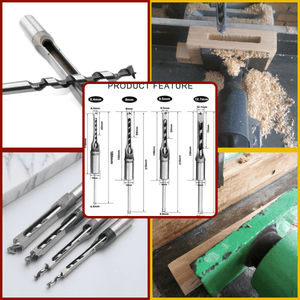 SET 4 BROCAS FORMA  CUADRADO Para madera (6.4,8,9.5,12.7mm) - COD:100484
