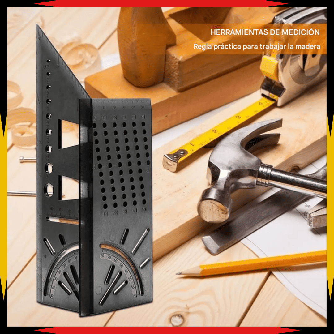 ESCUADRA 3D MULTIUSO ABS - ALUMINIO - COD:100206 - 100209