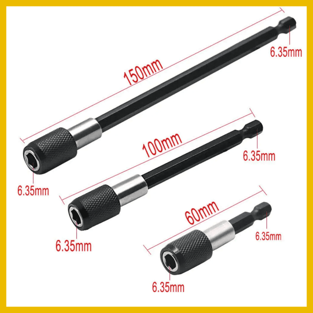 SET 3 EXTENSIONES MAGNÉTICA PARA TALADRO - COD:100245