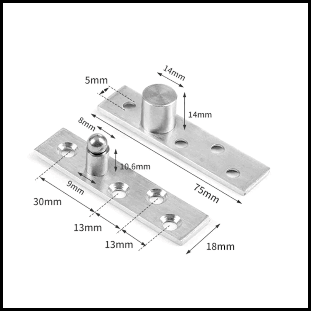 BISAGRA ACERO GIRATORIA CENTRAL & LATERAL DE 360° – COD:100068 - 100069