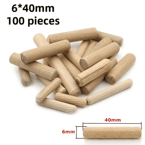 SET 100 TARUGOS RANURADO 6X40MM - 8X40MM - 10X40MM - (COD:100538 - 100539 - 100537)