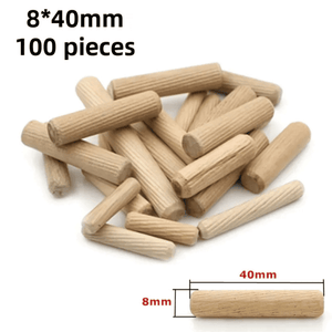 SET 100 TARUGOS RANURADO 6X40MM - 8X40MM - 10X40MM - (COD:100538 - 100539 - 100537)