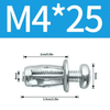 100 TUERCA Y TORNILLO EXPANSIVO DE 25MM  M4, M5, M6 y M8 - (COD:100321 - 100323 - 100325 - 100327)
