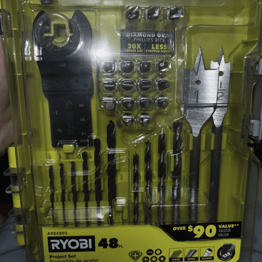 Set de 48 Piezas RYOBI A984802 – Corte, Perforación y Atornillado con Diamond Grit