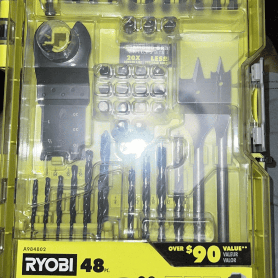 Set de 48 Piezas RYOBI A984802 – Corte, Perforación y Atornillado con Diamond Grit