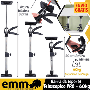 Barra de soporte telescópica PRO - 60 kg - COD:100060