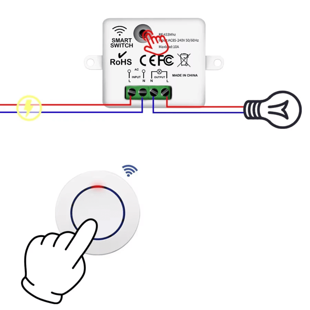 INTERRUPTOR INALAMBRICO RF DE 433MHZ - COD:100609
