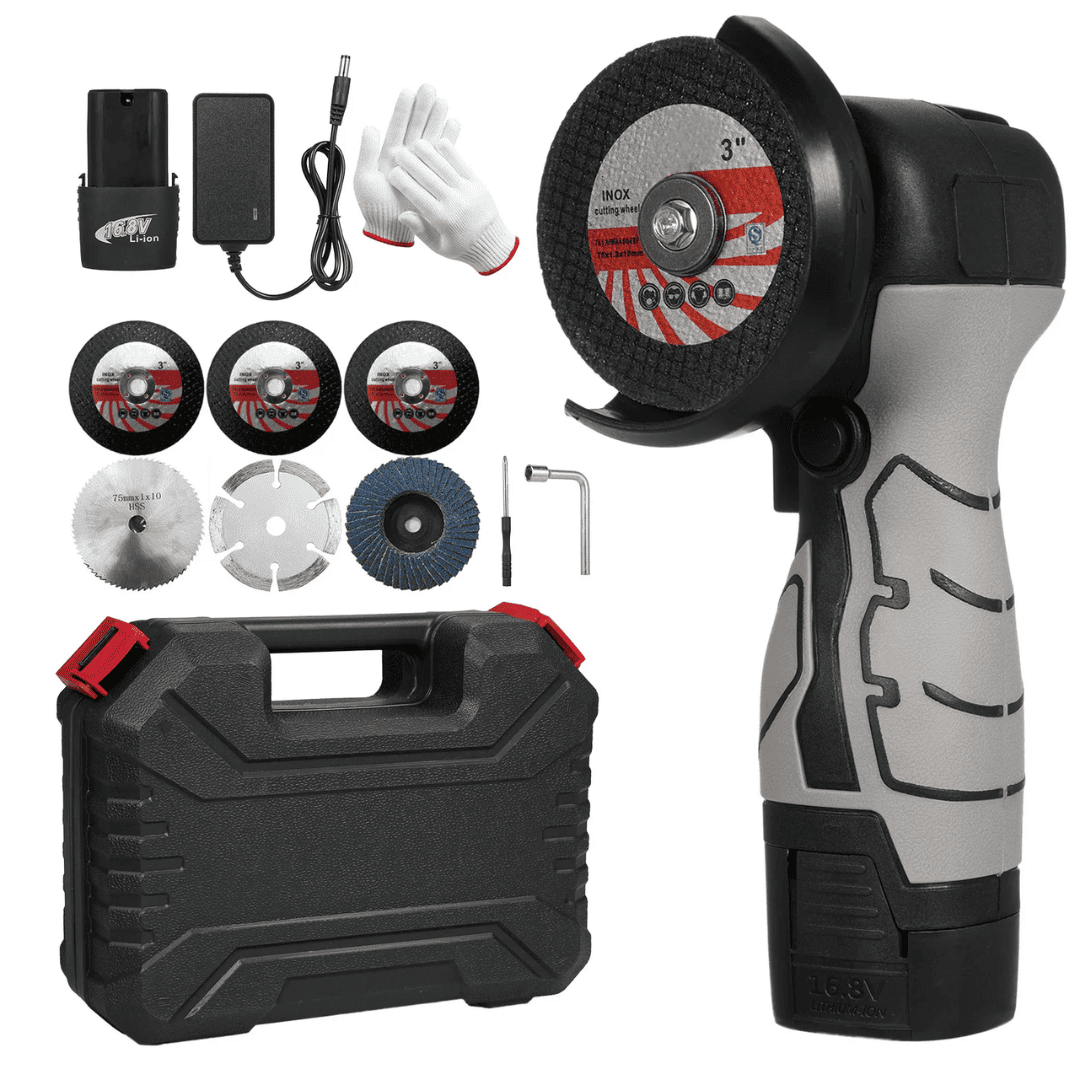 MINI Amoladora 16.8v –  kit Completo Con 2 Baterías y Maleta para transporte - COD:100623